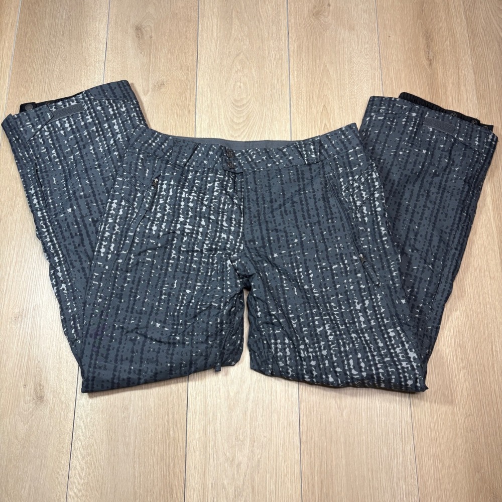 Columbia Omni-Tech Snow Pants Womens Medium Gray Patterned Waterproof Ski Pants